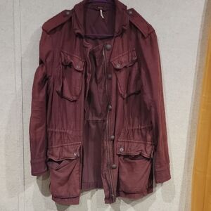 Stylish Burgundy Utility Jacket